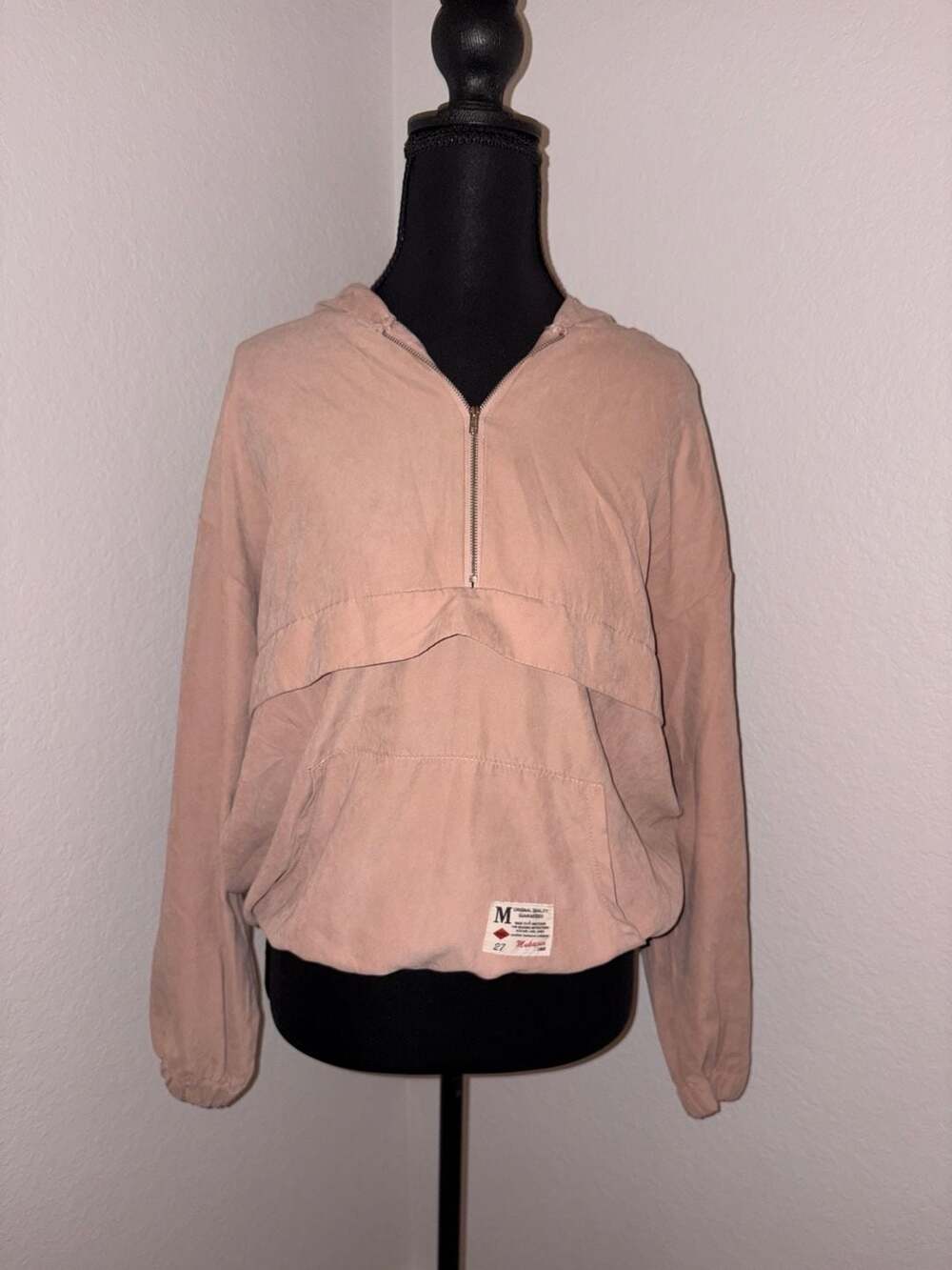 Mukacun 1969 Dusty Pink Half Zip Anorak Windbreaker Hoodie